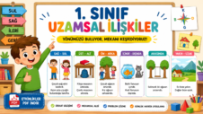 1. sınıf uzamsal ilişkiler etkinlikleri PDF çalışma kağıtları